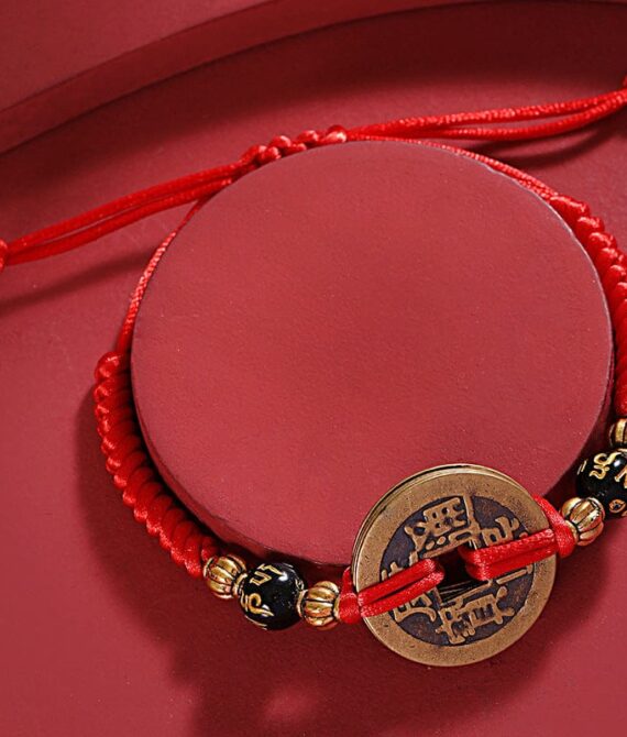 Red Thread with Chinese Coin – Your Symbol of Protection, Prosperity & Positive Energy